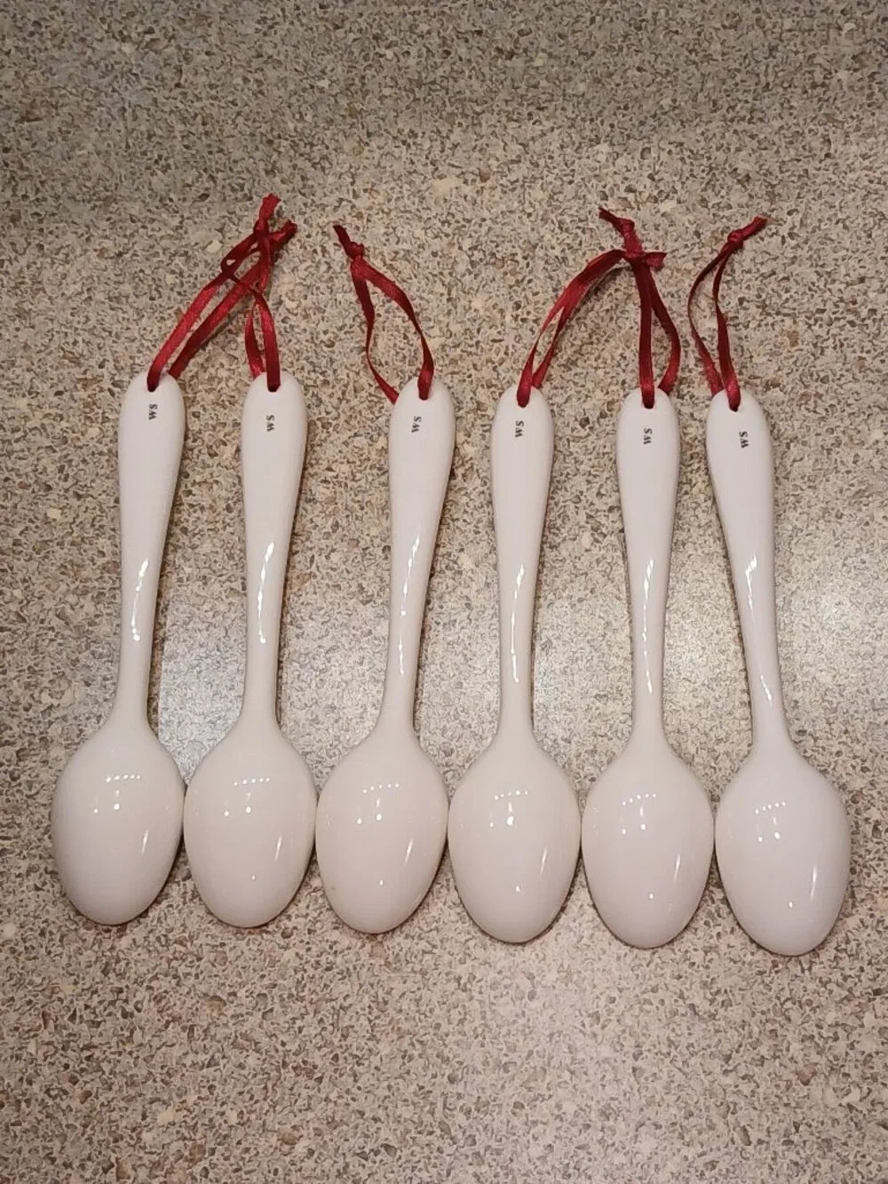 Set of 6 Williams Sonoma Ceramic Snowman Hot Chocolate Spoons or Ornaments